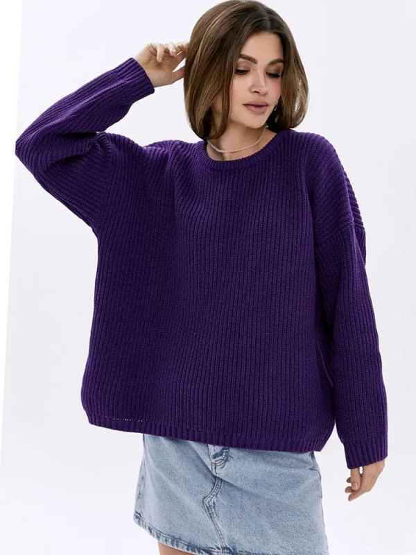 Női oversized kapucnis kötött pulóver, lazán szabott felső, kerek nyak, hosszú ujjú, vastag kötés
