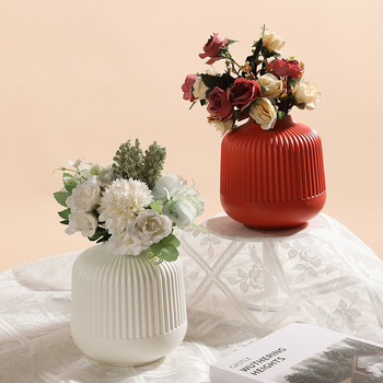 Vas nordic minimalistă – ornament de birou, recipient din plastic pentru flori uscate și proaspete