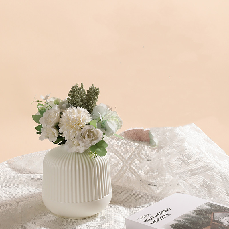 Vas nordic minimalistă – ornament de birou, recipient din plastic pentru flori uscate și proaspete