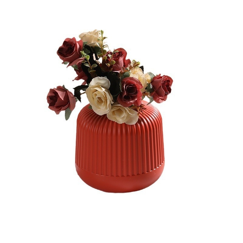 Vas nordic minimalistă – ornament de birou, recipient din plastic pentru flori uscate și proaspete