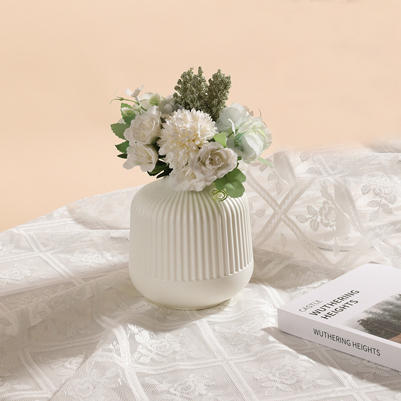 Vas nordic minimalistă – ornament de birou, recipient din plastic pentru flori uscate și proaspete