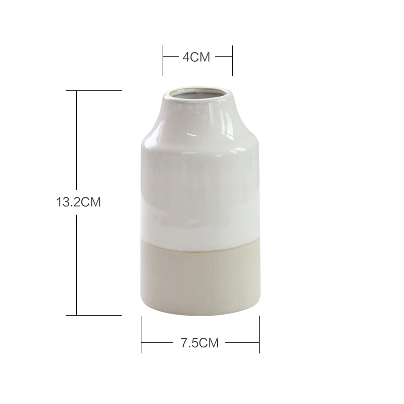 Vază ceramică japoneză în stil Zen pentru flori uscate, decor minimalist de birou