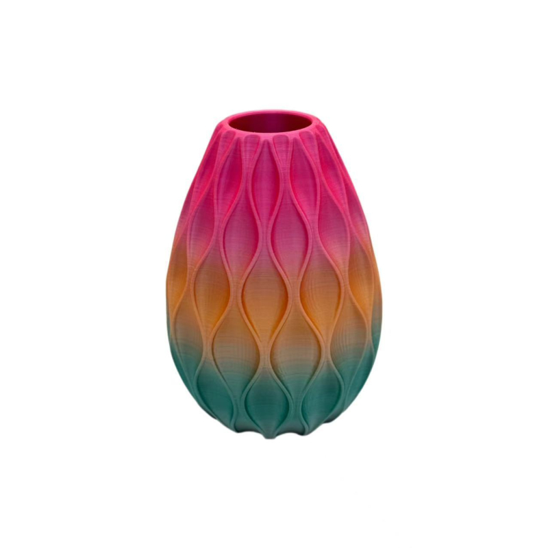 Vază imprimată 3D cu flori uscate și Baby's Breath, ornament hidroponic verde pentru living, decor de masă