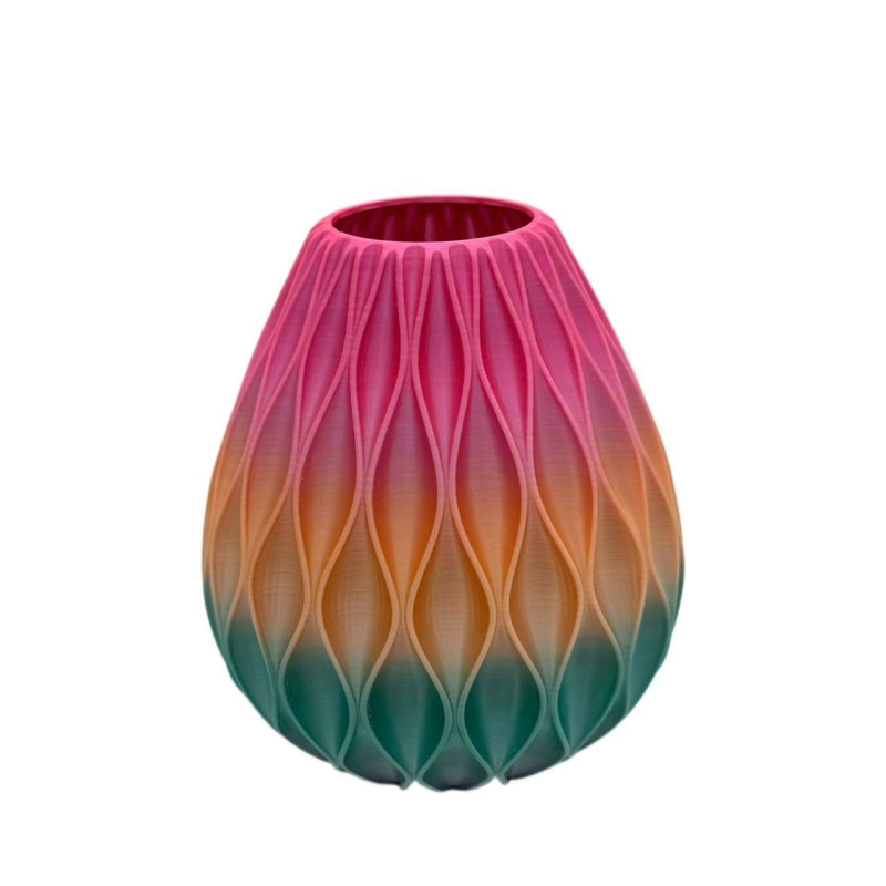 Vază imprimată 3D cu flori uscate și Baby's Breath, ornament hidroponic verde pentru living, decor de masă