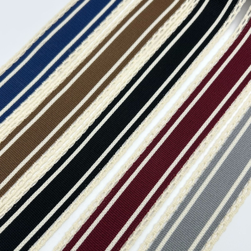 Nova čipkasta rebrasta jacquard traka za sportske i casual hlače, bočne ploče, modni dodatak