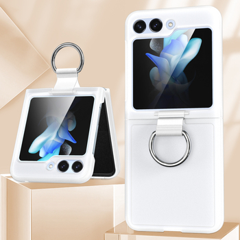 Husă cu inel pentru Samsung Z Flip6, protecție PC pliabilă, husă transparentă durabilă