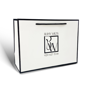 Geantă de hârtie personalizată cu mâner pentru vânzarea cu amănuntul a îmbrăcămintei – pungă de cadouri pentru cumpărături (21x16x8 cm)