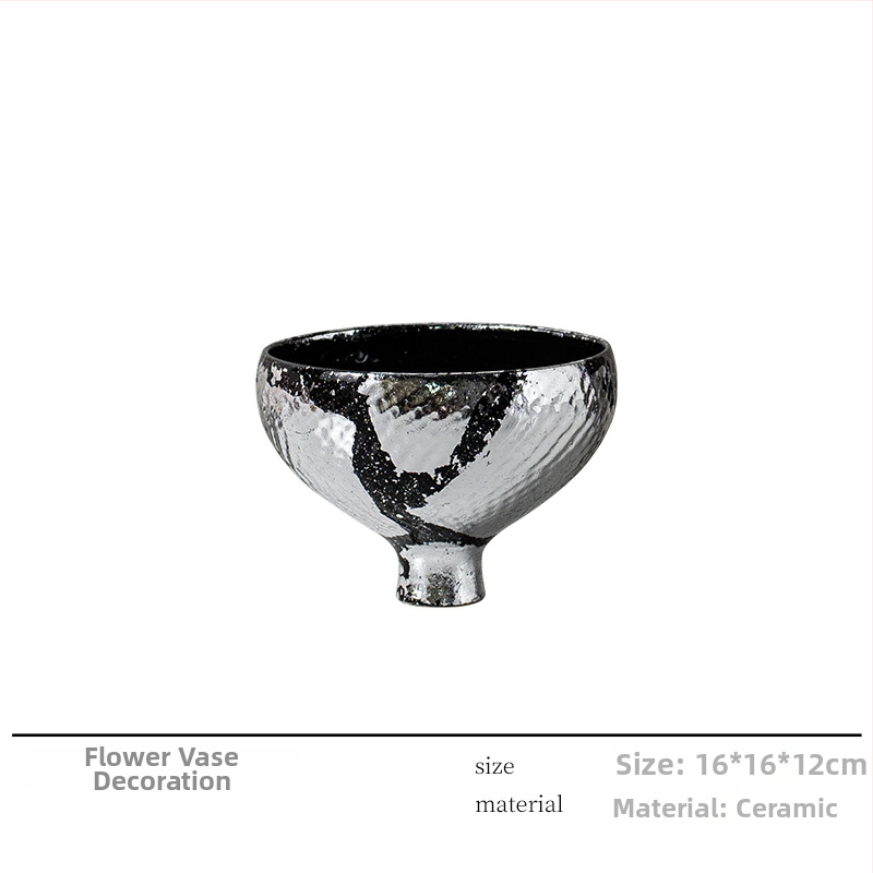 Yibeizi Vas decorativ ceramic cu folie de argint electroplacată, stil chinezesc nou, de înaltă calitate