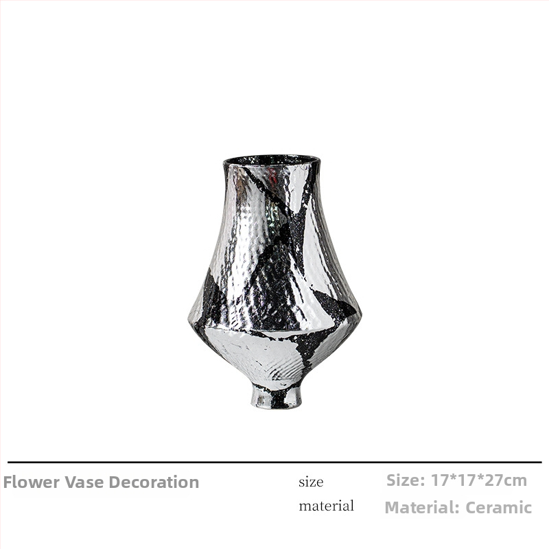 Yibeizi Vas decorativ ceramic cu folie de argint electroplacată, stil chinezesc nou, de înaltă calitate