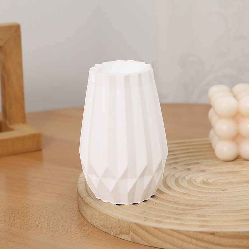 Vază Nordic DIY din ipsos – stil INS, decor alb pentru casă și hidroponie