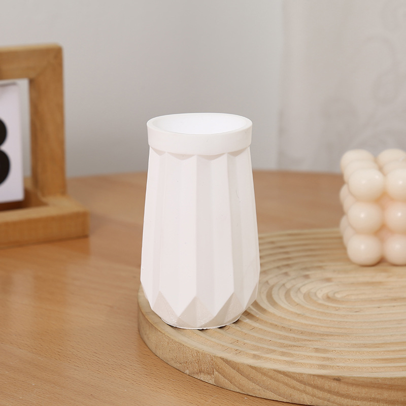 Vază Nordic DIY din ipsos – stil INS, decor alb pentru casă și hidroponie