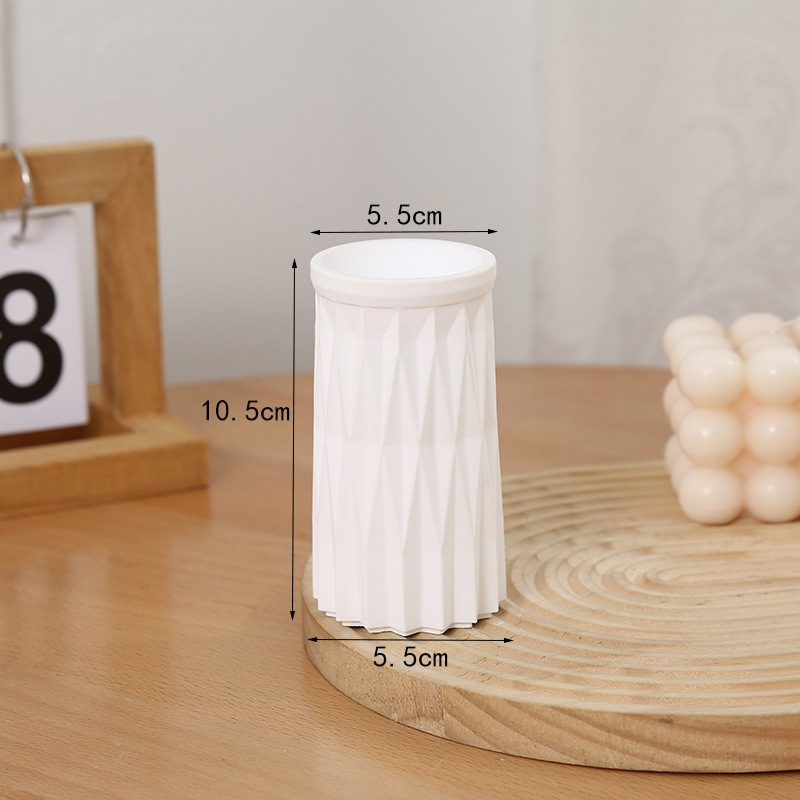 Vază Nordic DIY din ipsos – stil INS, decor alb pentru casă și hidroponie
