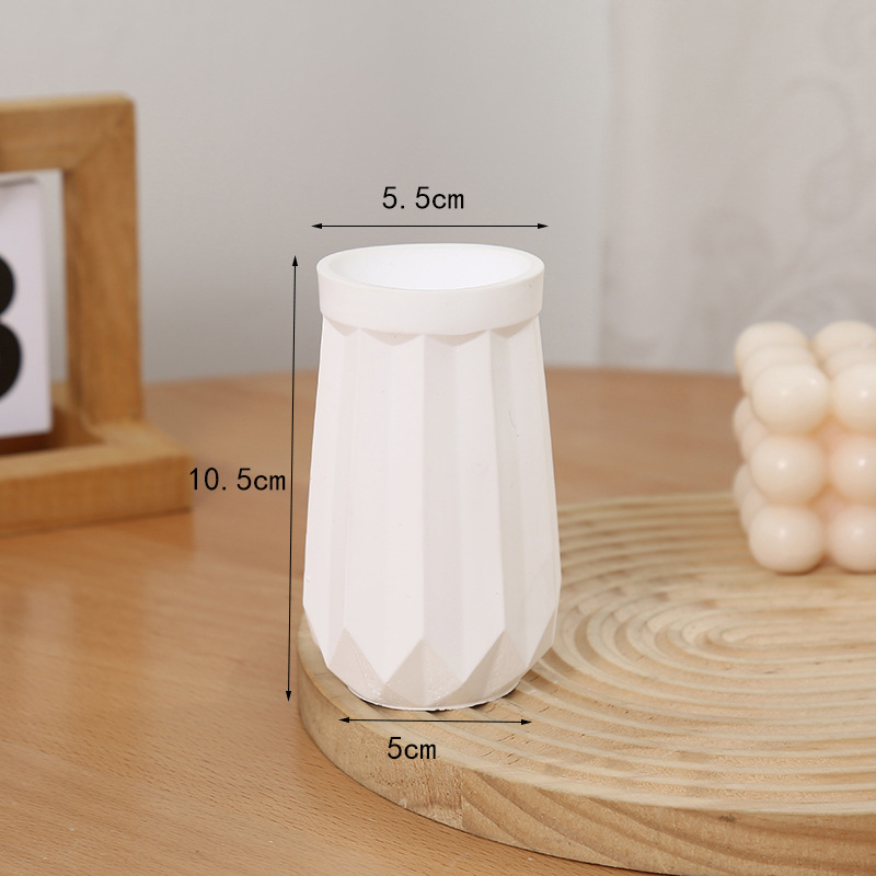 Vază Nordic DIY din ipsos – stil INS, decor alb pentru casă și hidroponie
