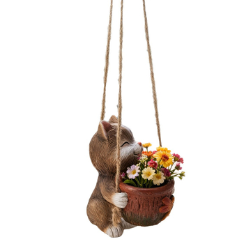 Uofone Ghiveci suspendat cu animale: decor exterior cu elefant și pisică