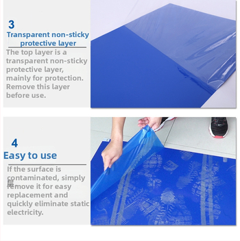Covoraș lipicios pentru spații curate, protecție împotriva prafului pentru laboratoare, dimensiuni 24×36 cm, grosime 0,35 mm, material film de polietilenă