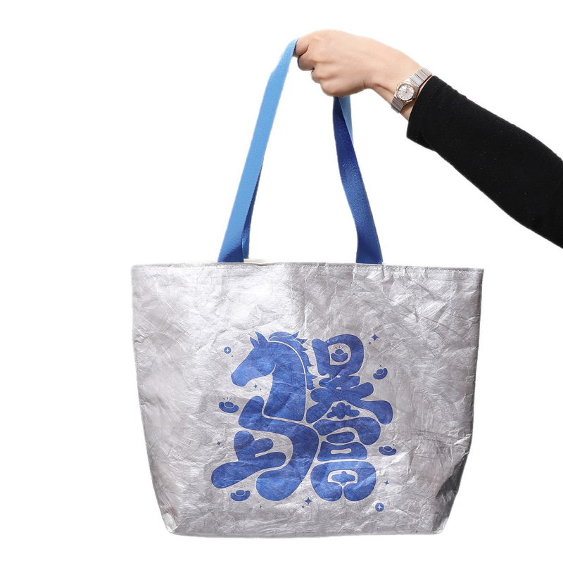 Geantă tote din hârtie Dupont, personalizabilă cu imprimeuri și logo, geantă cadou de lux cu curea din panglică
