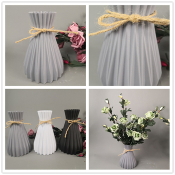 Vază de birou pentru flori uscate, coș de flori din plastic, accesorii pentru aranjare florală, decor de casă