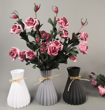 Vază de birou pentru flori uscate, coș de flori din plastic, accesorii pentru aranjare florală, decor de casă