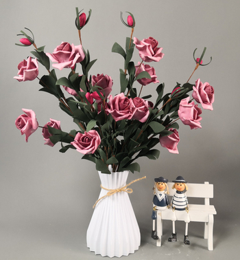 Vază de birou pentru flori uscate, coș de flori din plastic, accesorii pentru aranjare florală, decor de casă