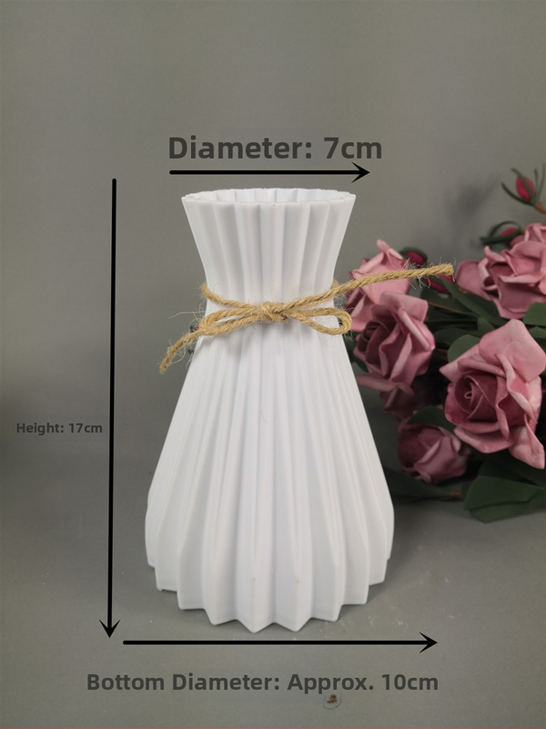 Vază de birou pentru flori uscate, coș de flori din plastic, accesorii pentru aranjare florală, decor de casă