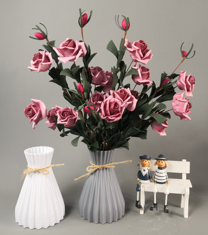 Vază de birou pentru flori uscate, coș de flori din plastic, accesorii pentru aranjare florală, decor de casă