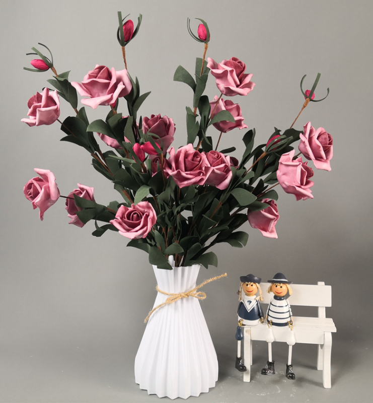 Vază de birou pentru flori uscate, coș de flori din plastic, accesorii pentru aranjare florală, decor de casă