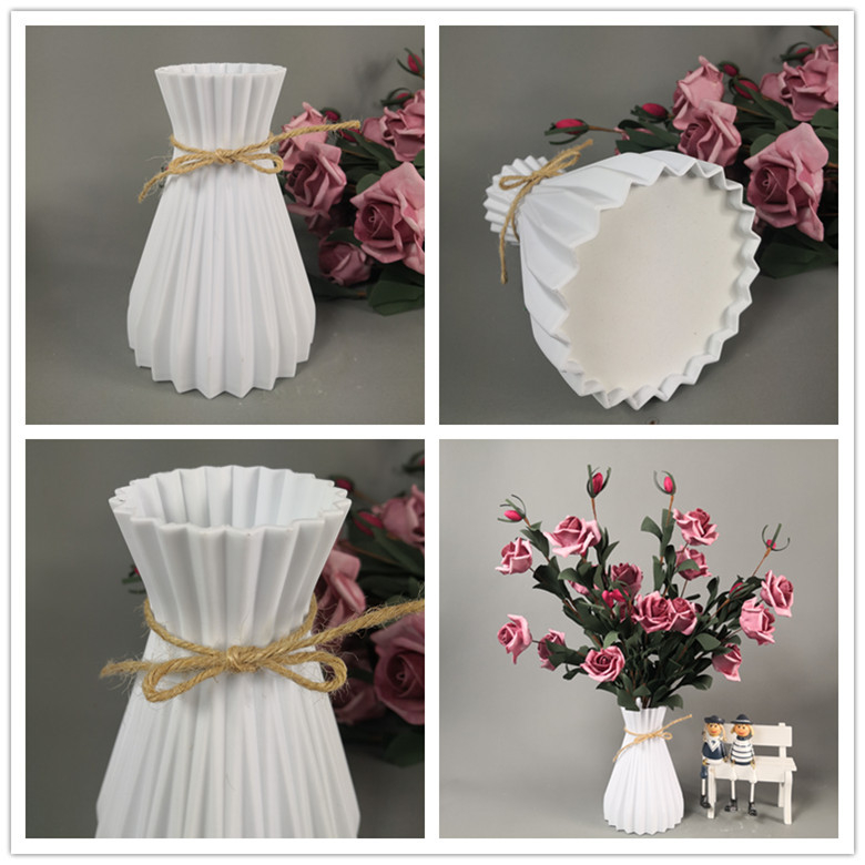 Vază de birou pentru flori uscate, coș de flori din plastic, accesorii pentru aranjare florală, decor de casă