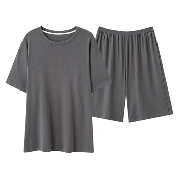 Muški ljetni set pidžama od Modal Ice Silk, kratki rukavi, kratke hlače, opušten kroj, lagan i prozračan za kućnu uporabu
