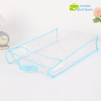 Geantă tote transparentă din PVC, mare, cu nasture ascuns, pentru depozitare haine