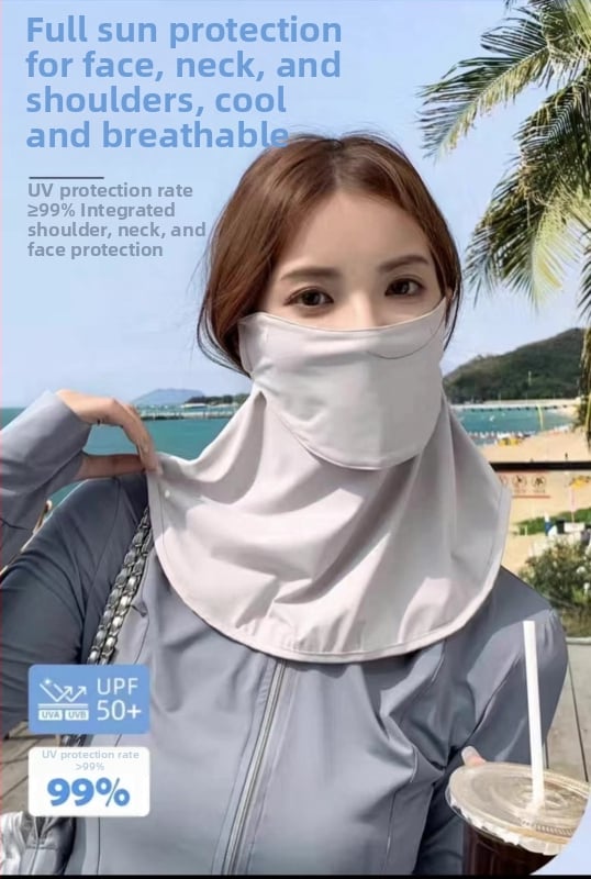Ženska maska za zaštitu od sunca s zaštitom vrata i cijelim licem, tankom Ice Silk maskom za ljeto i vožnju