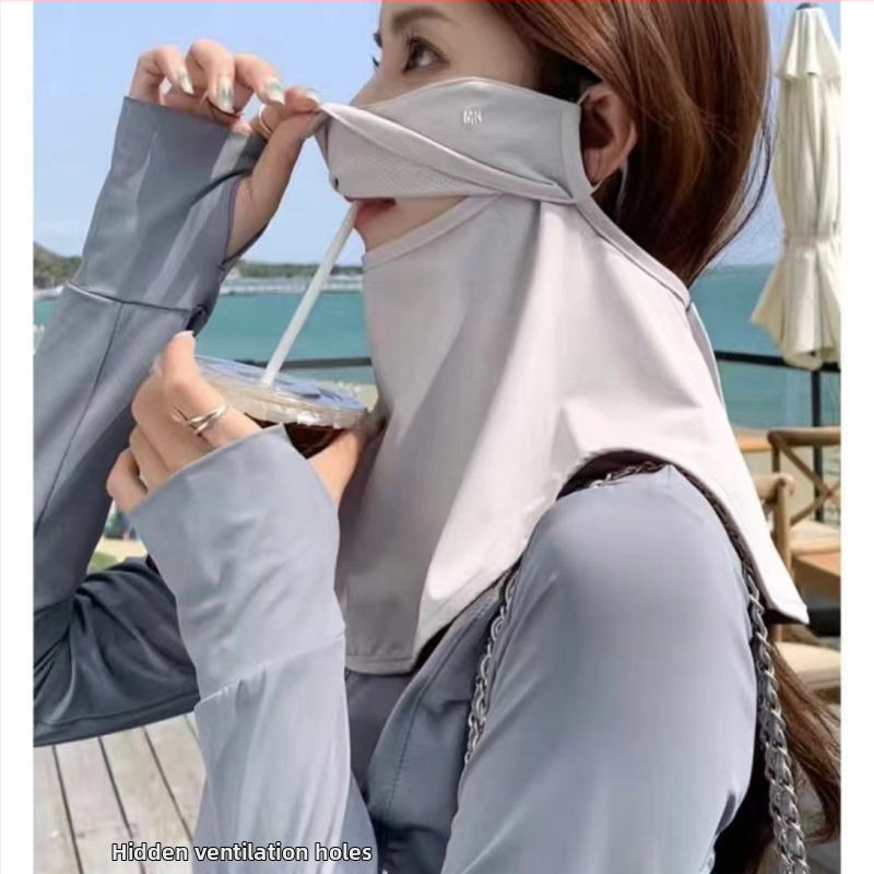 Ženska maska za zaštitu od sunca s zaštitom vrata i cijelim licem, tankom Ice Silk maskom za ljeto i vožnju