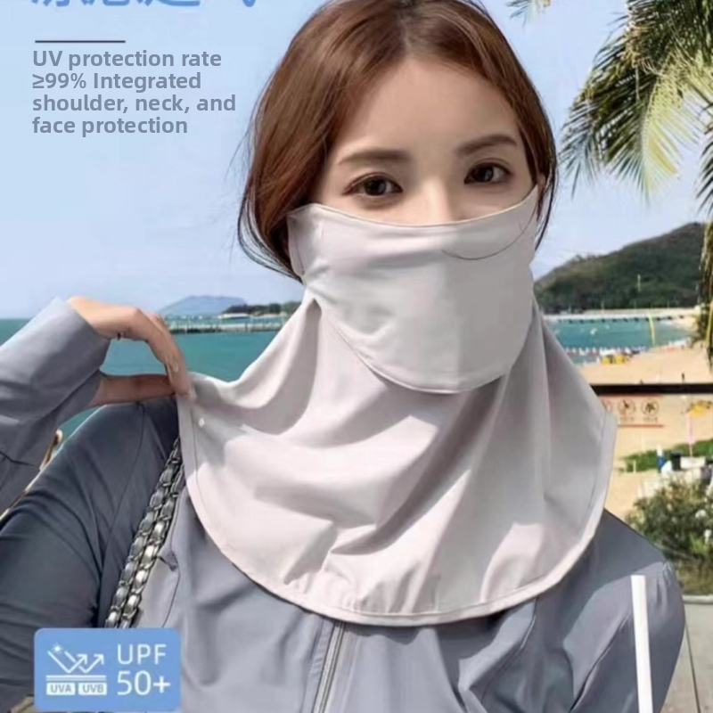 Ženska maska za zaštitu od sunca s zaštitom vrata i cijelim licem, tankom Ice Silk maskom za ljeto i vožnju