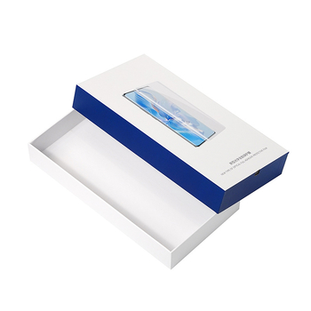 Cutie de ambalare pentru husă de telefon, cu capac de tip clapet în două părți, carton alb 1200 g, acoperire UV și film mat, cutie cadou