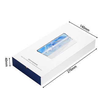 Cutie de ambalare pentru husă de telefon, cu capac de tip clapet în două părți, carton alb 1200 g, acoperire UV și film mat, cutie cadou