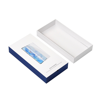 Cutie de ambalare pentru husă de telefon, cu capac de tip clapet în două părți, carton alb 1200 g, acoperire UV și film mat, cutie cadou