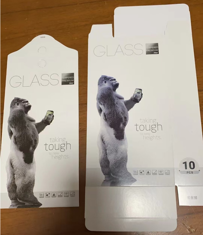 Orangutan set de zece cutii pentru ambalarea protecțiilor de ecran din sticlă temperată pentru smartphone-uri universale