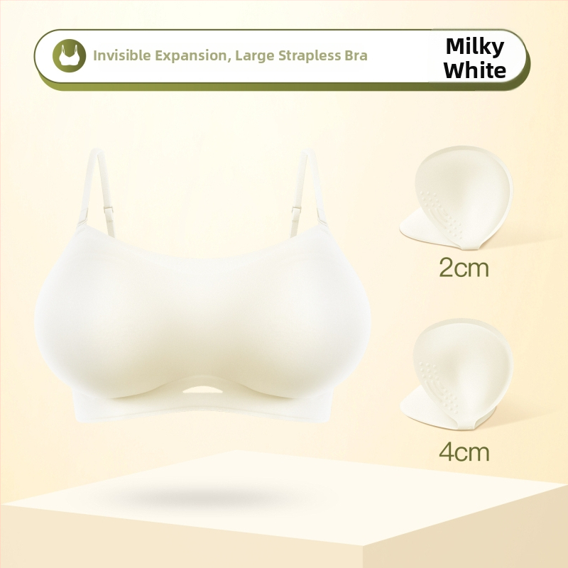 Bezramienková push-up podprsenka pre ženy, protišmyková, bezšvová, hrubšie vystužené košíčky pre zväčšenie malého poprsia, bandeau štýl, manga štýl