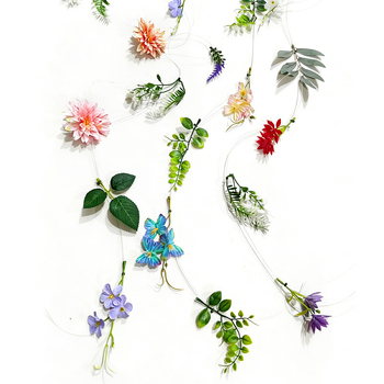 Flori artificiale suspendate DIY pentru primăvară-vară, perdea foto cu flori, ploaie de petale și efect cascadă, ghirlande florale