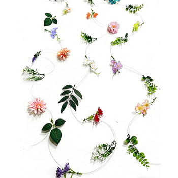 Flori artificiale suspendate DIY pentru primăvară-vară, perdea foto cu flori, ploaie de petale și efect cascadă, ghirlande florale