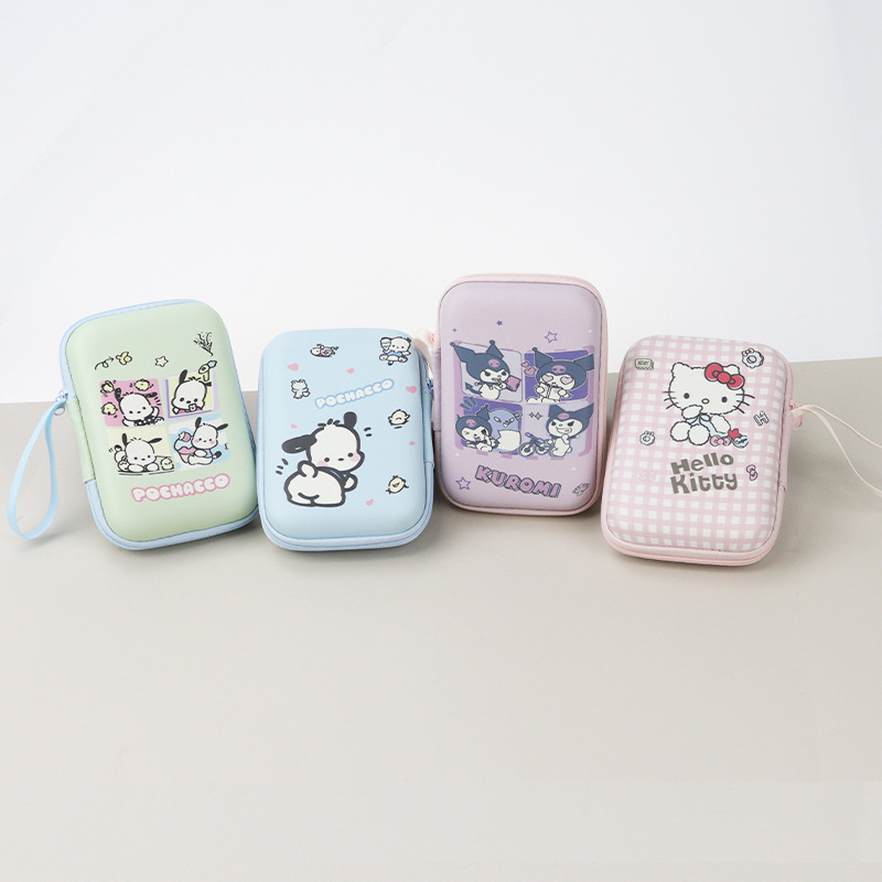 EVA torbica za pohranu s Pochaccom, Kuromi i Hello Kitty – slatka kutija za novčiće, 3C kabeli i slušalice
