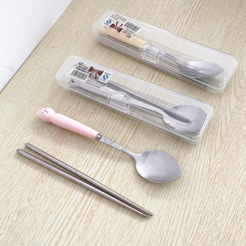 Set tacâmuri din oțel inoxidabil 304: lingură, furculiță și bețișoare pentru mâncare, portabil, 2–3 piese