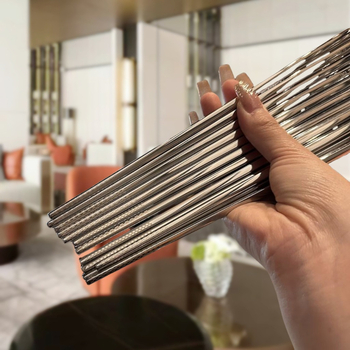 Bețișoare din oțel inoxidabil 304, pătrate, rezistente la temperaturi înalte, antiderapante, pentru uz casnic, hoteluri și restaurante, imprimare logo disponibilă