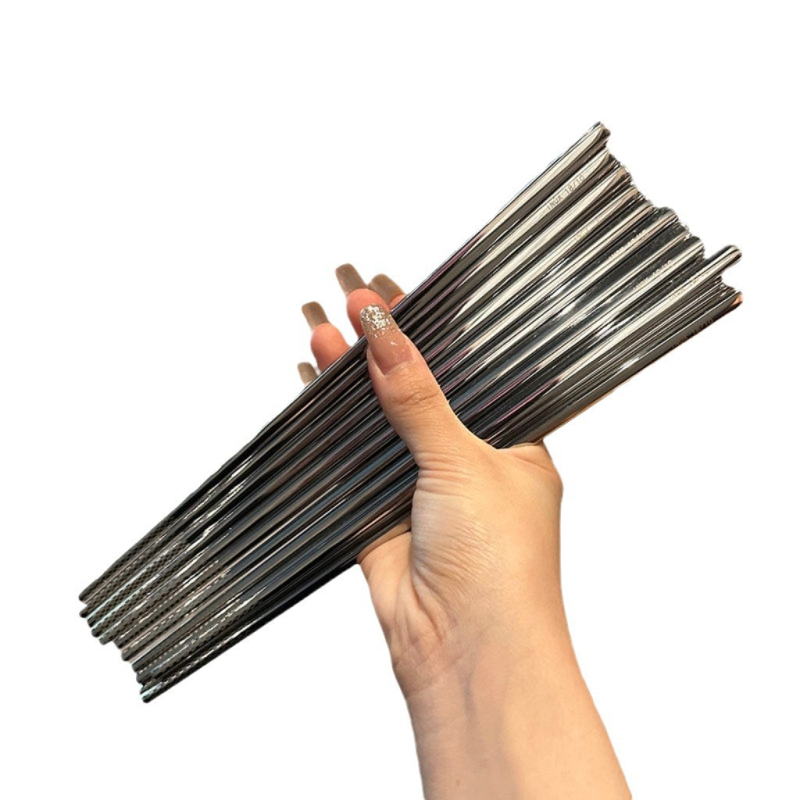 Bețișoare din oțel inoxidabil 304, pătrate, rezistente la temperaturi înalte, antiderapante, pentru uz casnic, hoteluri și restaurante, imprimare logo disponibilă