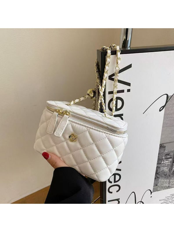 Ženska torba preko ramena s lancem, kvadratnog oblika, mala torba sa šivanima detaljima i izvezenim nitima, Chanel inspiriran stil