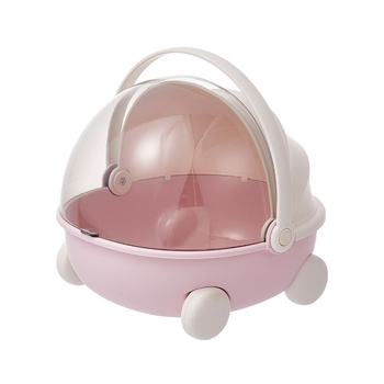 Cutie de depozitare pentru alimente, 2 L, cu capac și mâner, PET+PP, culoare solidă, stil desen animat drăguț, set 32 buc.