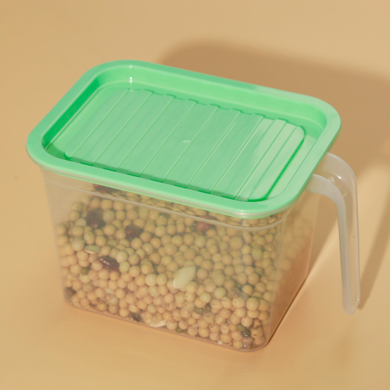 Cutie de depozitare a alimentelor cu capac, pentru fructe și alimente pe masă, pentru bucătărie și congelator, cu mâner și etanșare, potrivită pentru stivuire
