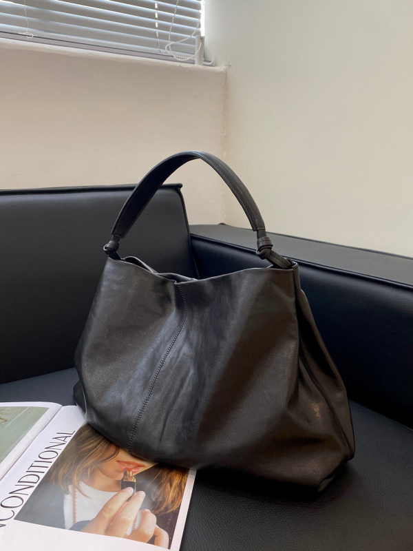 Mekana torbica od kože prvog sloja, crossbody s jednim remenom, velika kapaciteta za putovanja, ženski svakodnevni stil.