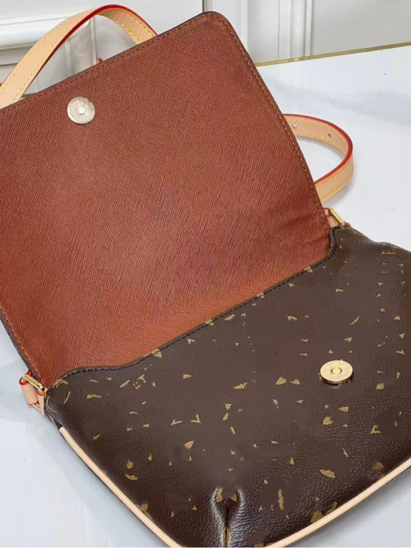 Nova L marka vintage poštanska torba za žene s preklopnim poklopcem i otiskom, retro stil, preko ramena