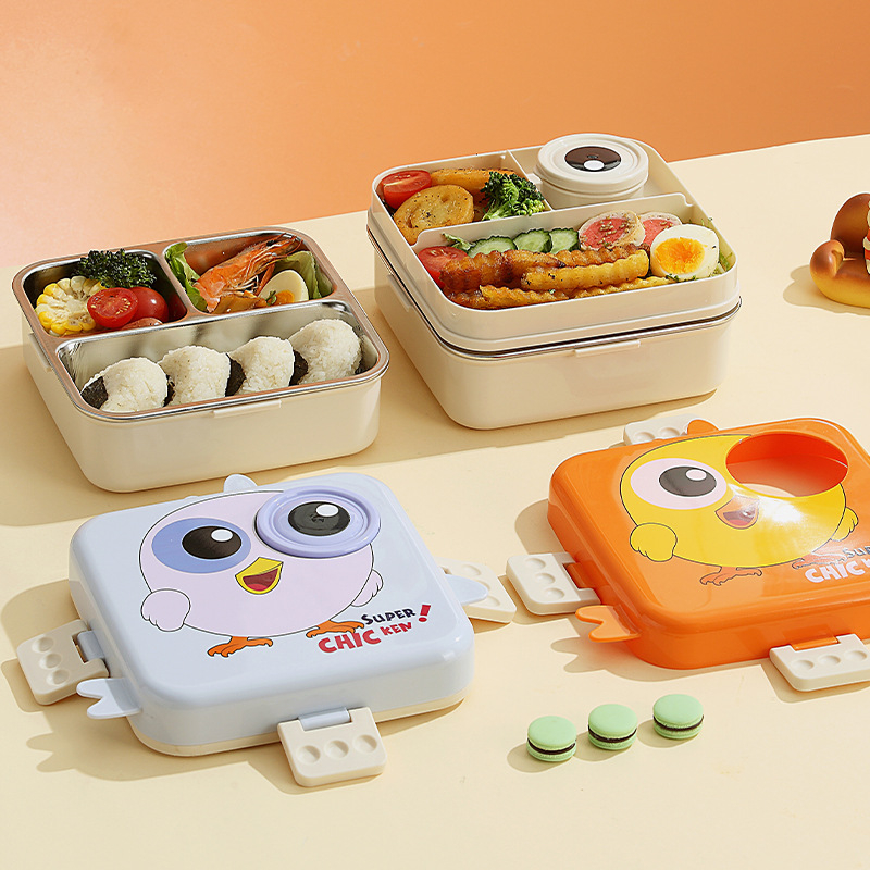 Dječja kutija za ručak od nehrđajućeg čelika, japanskog stila bento, prehrambena kvaliteta, vanjska piknička kutija