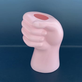 Vază din plastic în nuanțe nordice pentru flori uscate și proaspete, finisaj imitație de glazură, durabilă și rezistentă la căderi